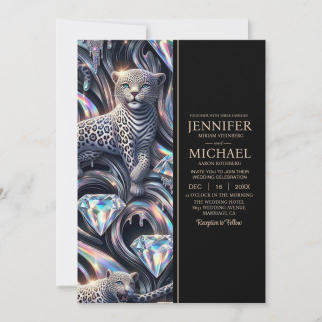 SEE BACK All-In-One Exotic Posh Wedding Invitation Inbjudningar (Framsida)