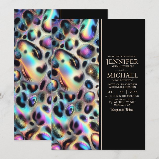 SEE BACK All-In-One Exotic Posh Wedding Invitation Inbjudningar (Fram/baksida)