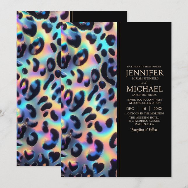 SEE BACK All-In-One Exotic Posh Wedding Invitation Inbjudningar (Fram/baksida)