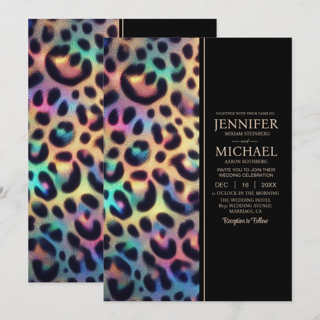 SEE BACK All-In-One Exotic Posh Wedding Invitation Inbjudningar (Fram/baksida)