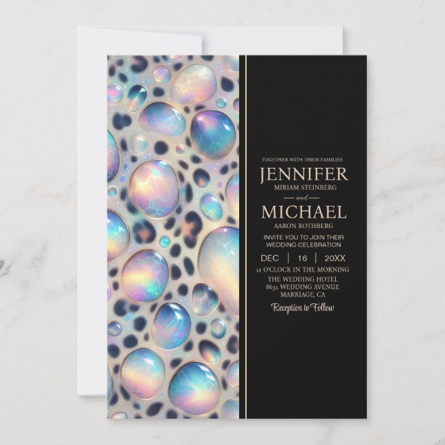 SEE BACK All-In-One Exotic Posh Wedding Invitation Inbjudningar (Framsida)