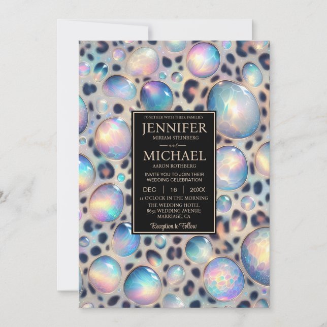 SEE BACK All-In-One Exotic Posh Wedding Invitation Inbjudningar (Framsida)