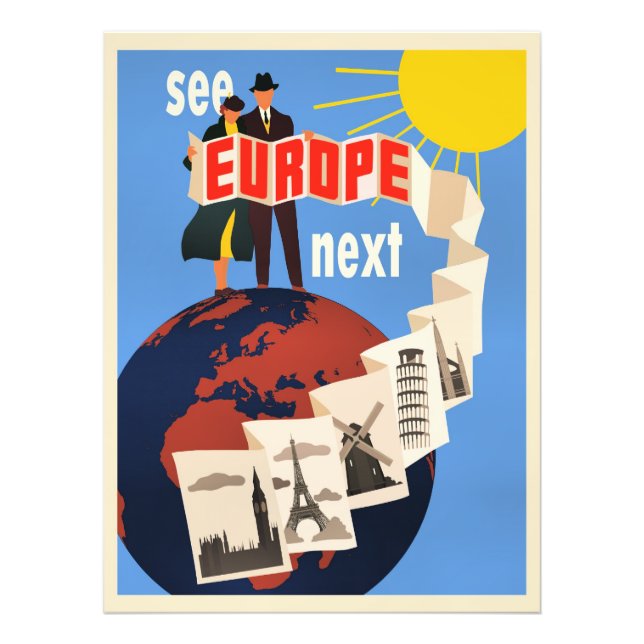 See Europe Next travel poster, Fototryck (Framsidan)
