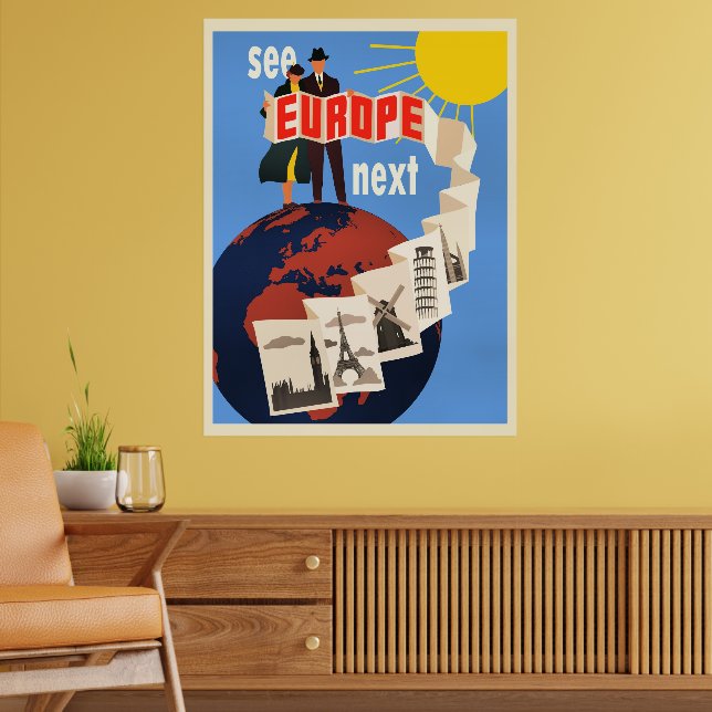 See Europe Next travel poster, Poster (Vardagsrum 2)