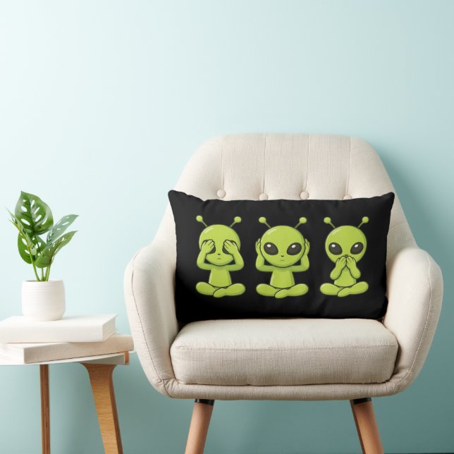 See, Hear, Speak No Evil Lumbar Throw Pillow Lumbarkudde (Stol)