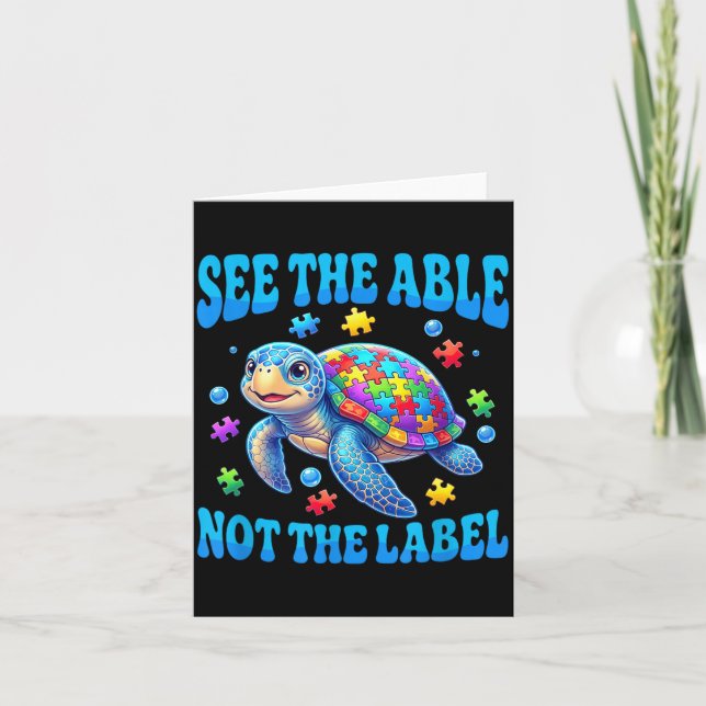 See The Able Not The-Label Puzzle Autism Awareness Kort (Framsida)