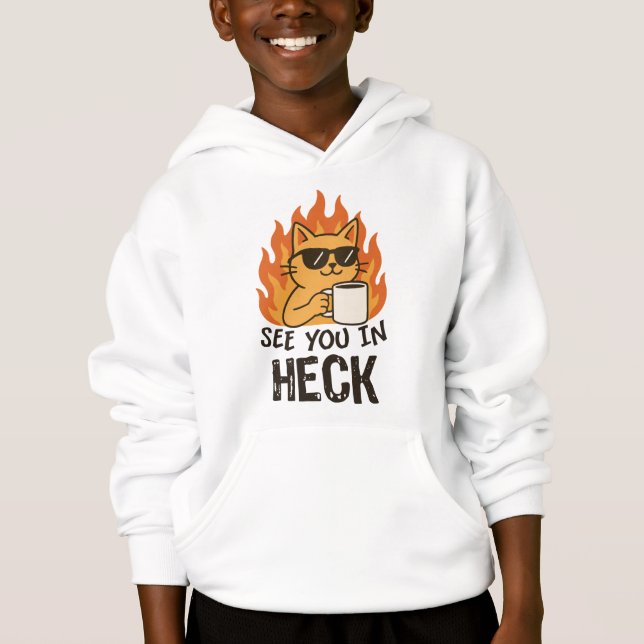 See you in heck cat funny t shirt (Framsida)
