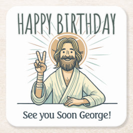 "See you soon", Birthday gift, 55 Underlägg Papper Kvadrat