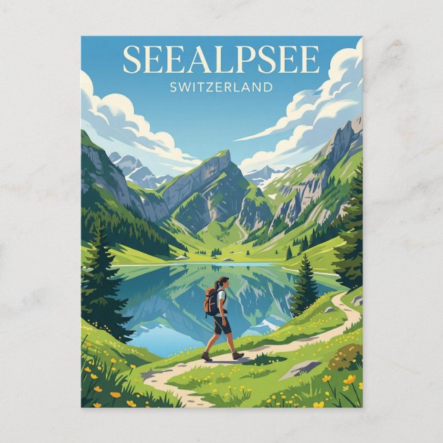 Seealpsee Schweiz Vykort (Framsida)