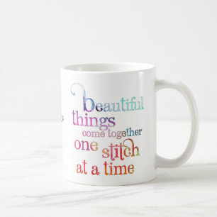 Seed Embroidery Knitting Quote Kaffemugg
