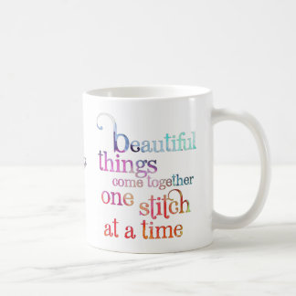 Seed Embroidery Knitting Quote Kaffemugg