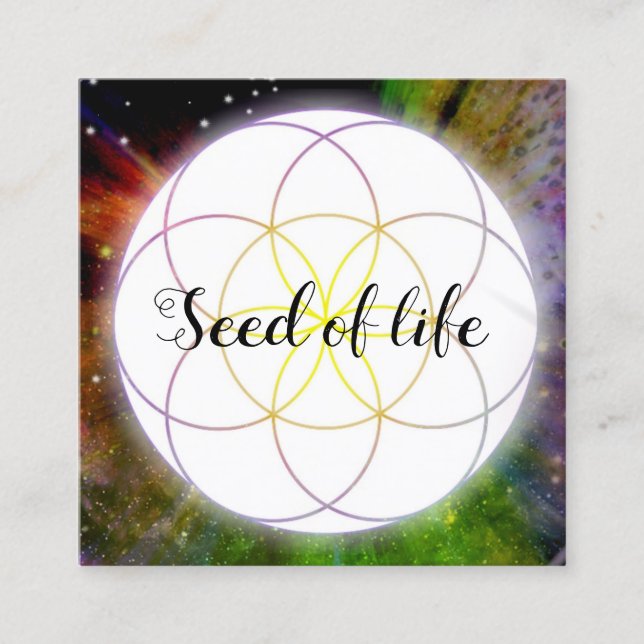 Seed of life fyrkantigt visitkort (Framsida)