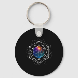 Seed Of Life Helig Geometri Galaxy Metafysisk Y Nyckelring