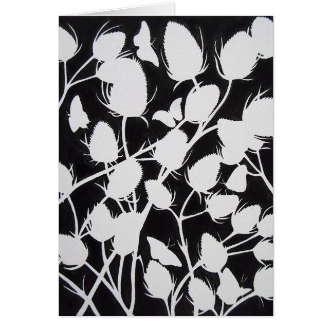 Seedhead Silhouette Hälsningskort (Framsidan)