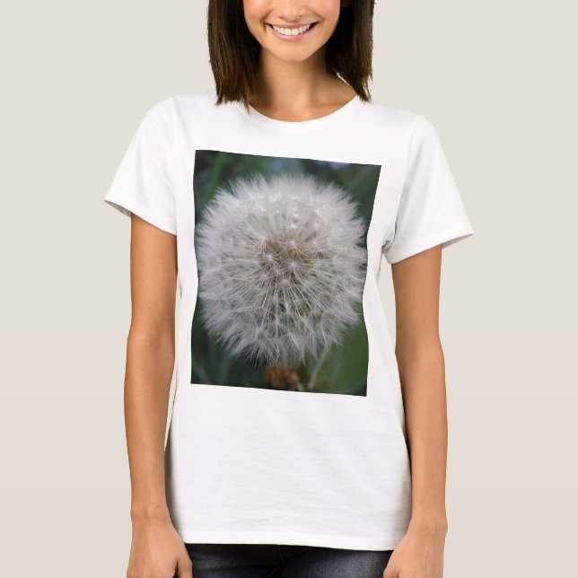 Seeding Dandelion Flower T Shirt (Framsida)