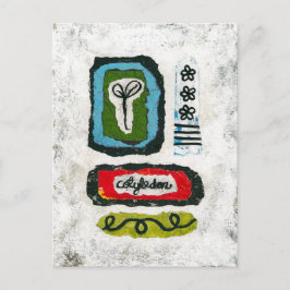 Seedling Cotyledon Postcard - abstrakt konst Vykort