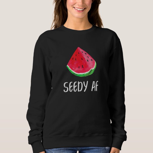 Seedy AF Watermelon Summer Fruit Melon T Shirt (Framsida)