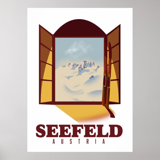 Seefeld Austria Ski poster (Framsidan)