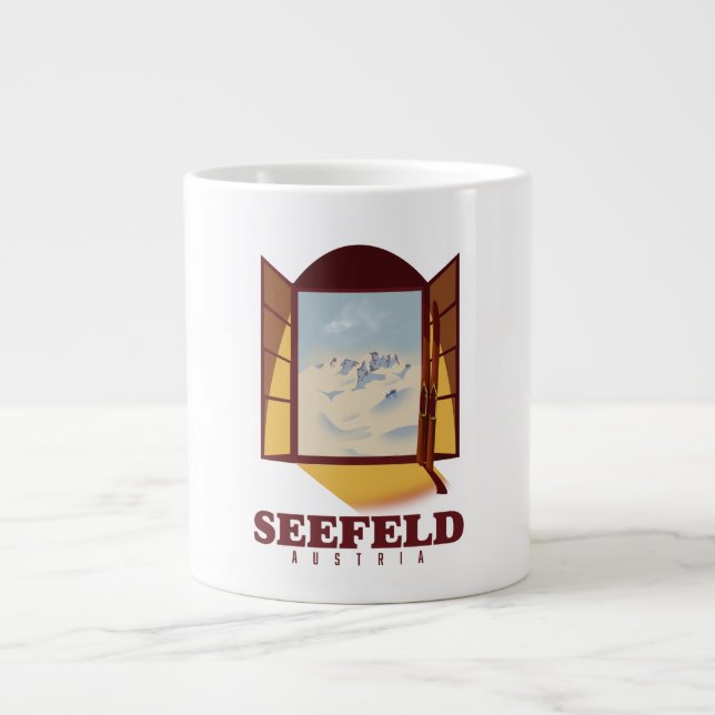 Seefeld Austria Ski poster Jumbo Mugg (Framsidan)
