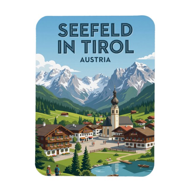 Seefeld in Tirol Österrike Magnet (Vertikal)