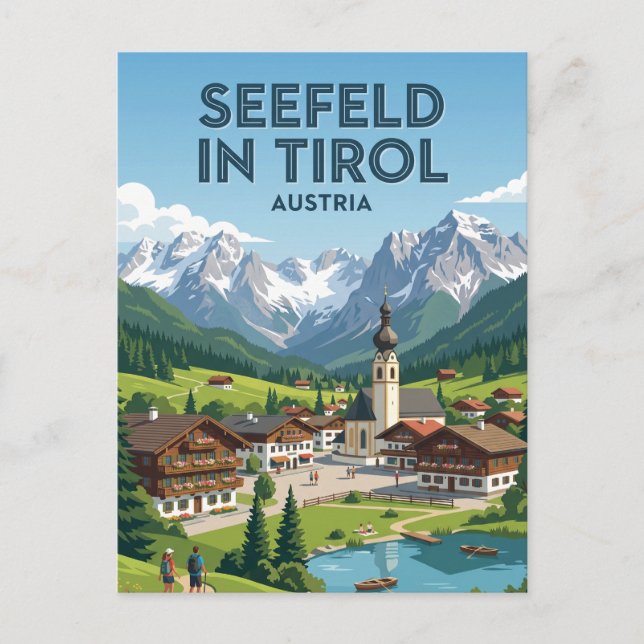 Seefeld in Tirol Österrike Vykort (Framsida)