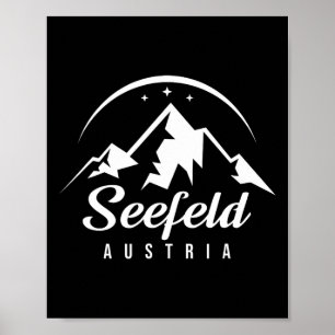 Seefeld Österrike Skidort Skidåkning Snowboard Sou Poster