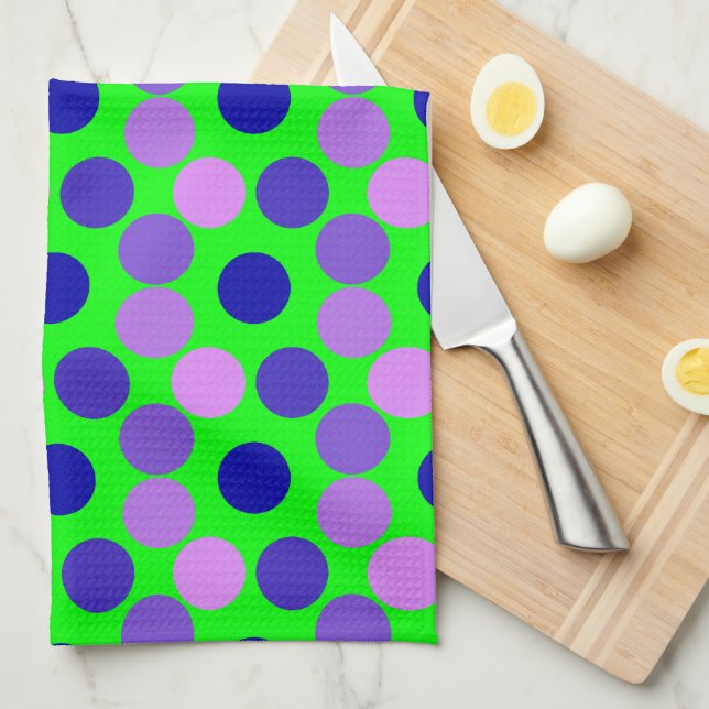 Seeing Dots Lila Grönt Kitchen Towel Kökshandduk (Vikt i Fjärdedel)