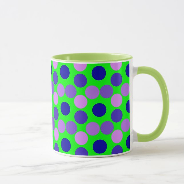 Seeing Dots Lila Grönt Ringer Mugg (Höger)