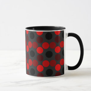 Seeing Dots Red-Black Ringer Mugg