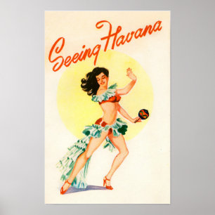 Seeing Havana vintage resor poster