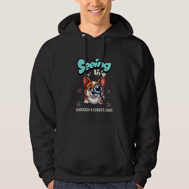Seeing Life genom en Corgis Ögon Hoodie (Framsida)