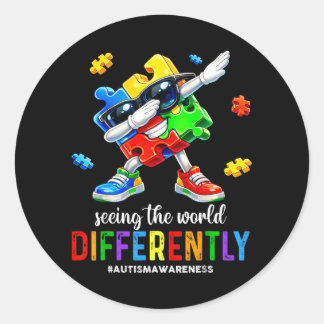 Seeing The World Differently Autism Awareness Runt Klistermärke