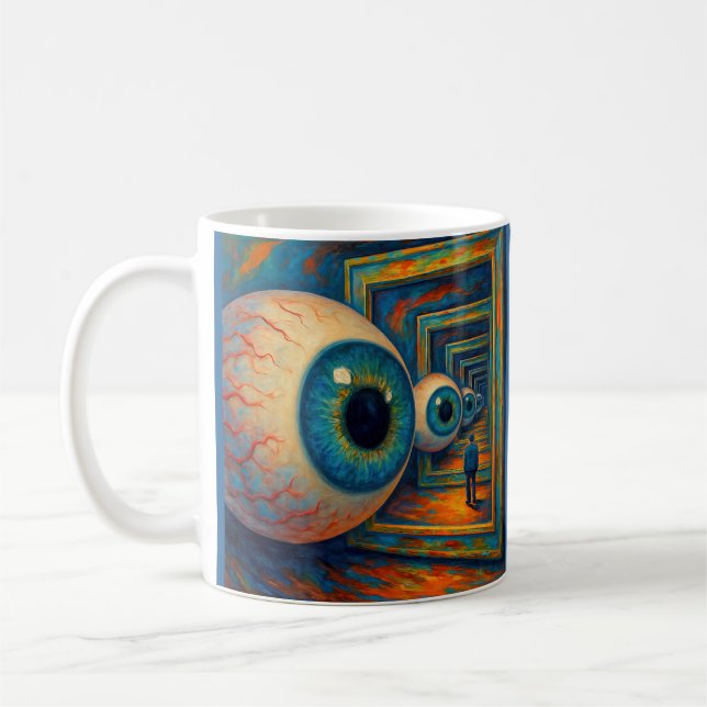 "Seeingkorridor" - en Surreal Porträtt Kaffemugg (Vänster)