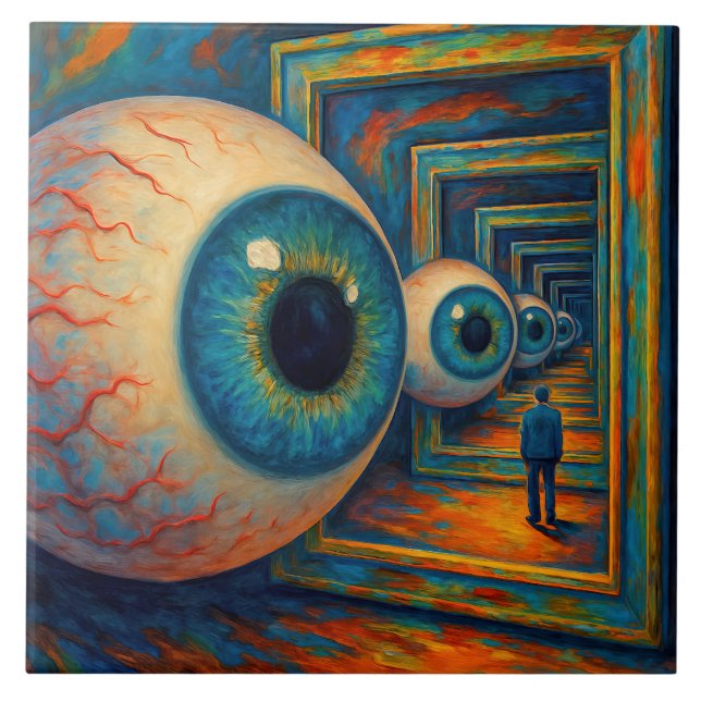 "Seeingkorridor" - en Surreal Porträtt Kakelplatta (Framsidan)