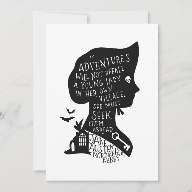 Seek Adventures Northanger Abbey Quote Inbjudningar (Framsida)