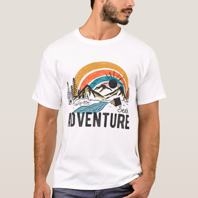 Seek Äventyr Mountain Camping T Shirt (Framsida)