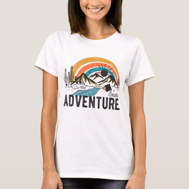 Seek Äventyr Mountain Camping T Shirt (Framsida)