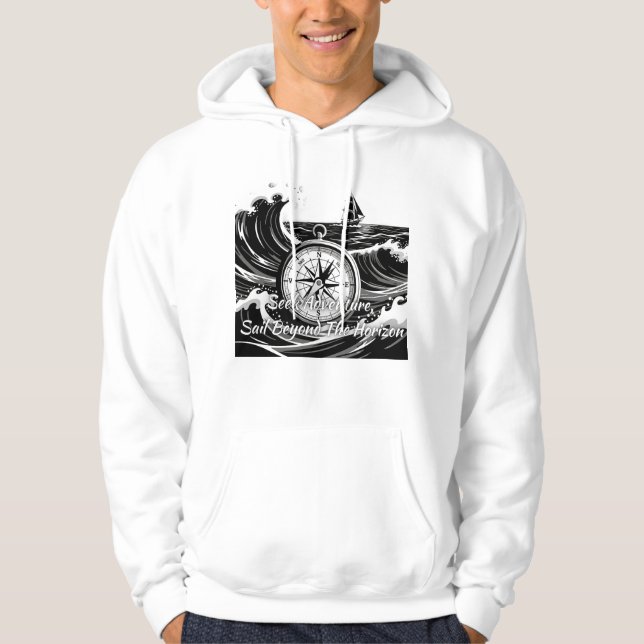 Seek Äventyr, seglar utanför horisonten Hoodie (Framsida)