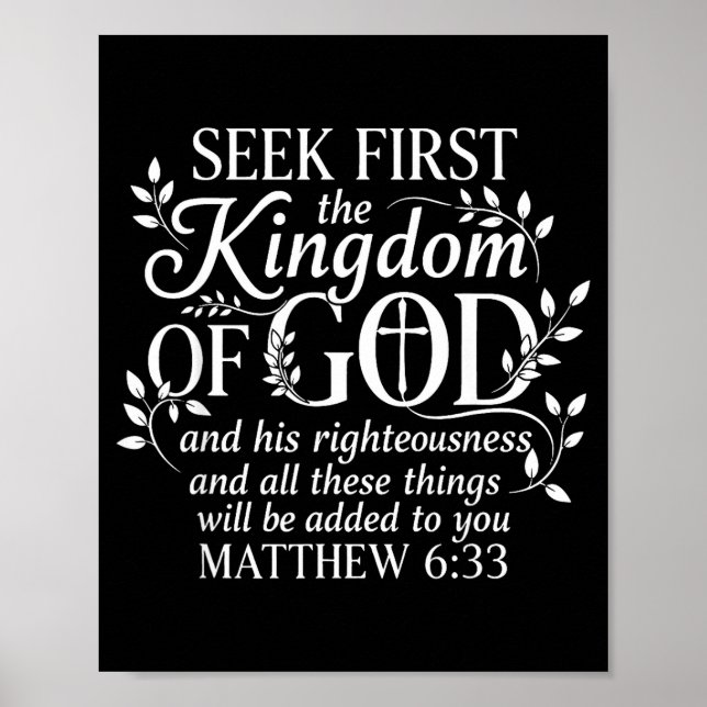 Seek First The Kingdom Of God Matthew 6_33 Christi Poster (Framsidan)