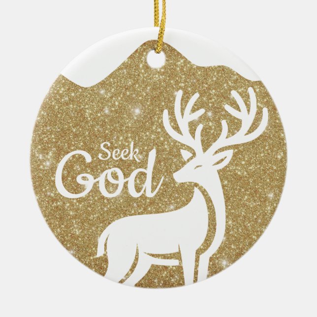 Seek God Religious Holiday  ⛪️ 🎄 Julgransprydnad Keramik (Framsidan)