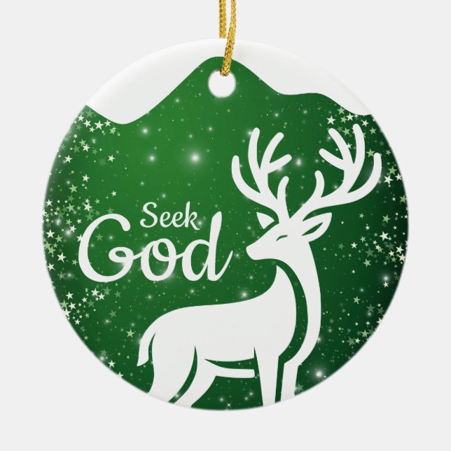 Seek God Religious Holiday  ⛪️ 🎄 Julgransprydnad Keramik (Framsidan)