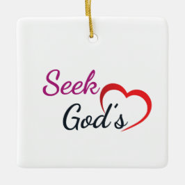 Seek God’s Heart - Square  Julgransprydnad Keramik