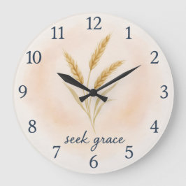 Seek Grace – Watercolour Wheat Serenity Clock Stor Klocka
