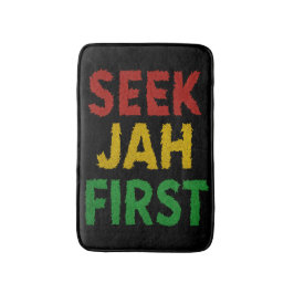 Seek Jah First Rastafarian Reggae Rasta Colors Badrumsmatta