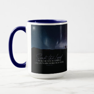 SEEK JESUS Magi Bethlehem Star Navy God Jul Mugg