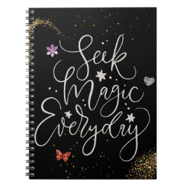 Seek Magic Every Day- Glitter Glam Notebook Anteckningsbok