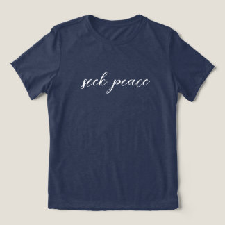 'seek peace' Minimalist Mindfulness Yoga Days Gift T Shirt