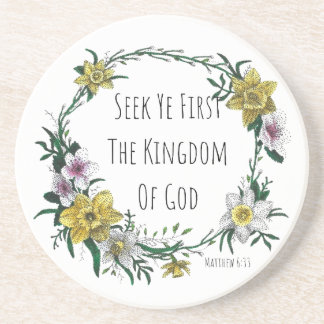 Seek Ye First the Kingdom Sandstone Coaster Underlägg
