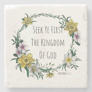 Seek Ye First the Kingdom Stone Coaster Stenunderlägg