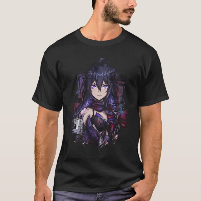 Seele HSR Underworld Fighter Lila Hår Teal Hög T Shirt (Framsida)